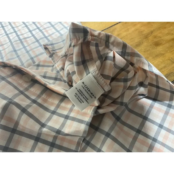 Mizzen + Main Mens Leeward Shirt XXL Trim Fit Check Stretch Long Sleeve - Picture 9 of 11
